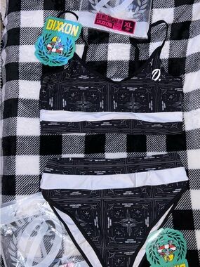 DIXXON Black & White Bandana Print Bikini Set